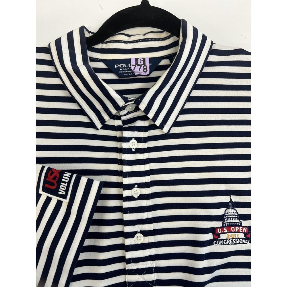Polo Golf Ralph Lauren Polo Shirt Mens XL Navy US Open 2011‎ Congressional USGA
